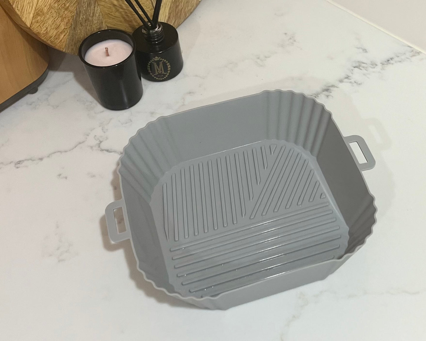 Grey Round or square silicone air fryer liner