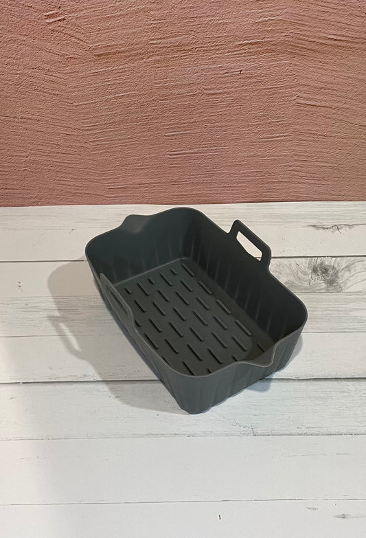 Rectangle Silicone Air Fryer Basket- Grey